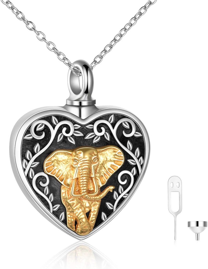 YFN Urn Necklaces for Ashes Sterling Silver Heart Urn Necklaces for Ashes Cremation Memory Jewelry for Women Men - Image 1
